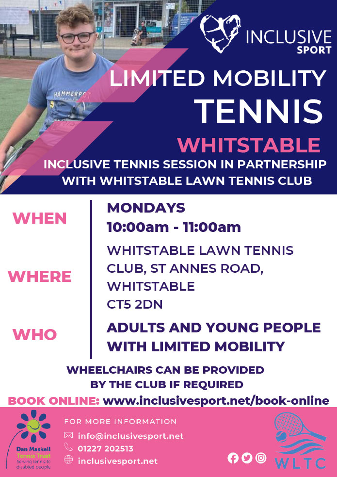 Inclusive Sport Adults Limited Mobility Tennis Whitstable flyer