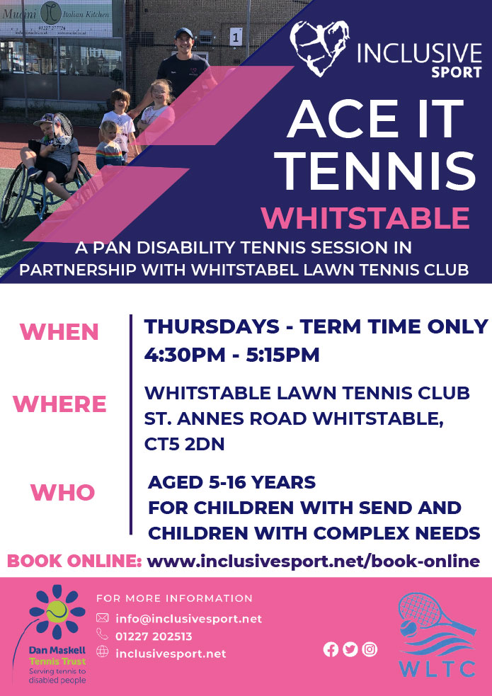 Inclusive Sport Children Ace It Tennis Whitstable flyer